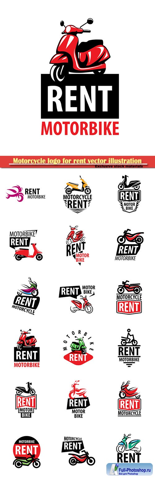 Motorcycle logo for rent vector illustration