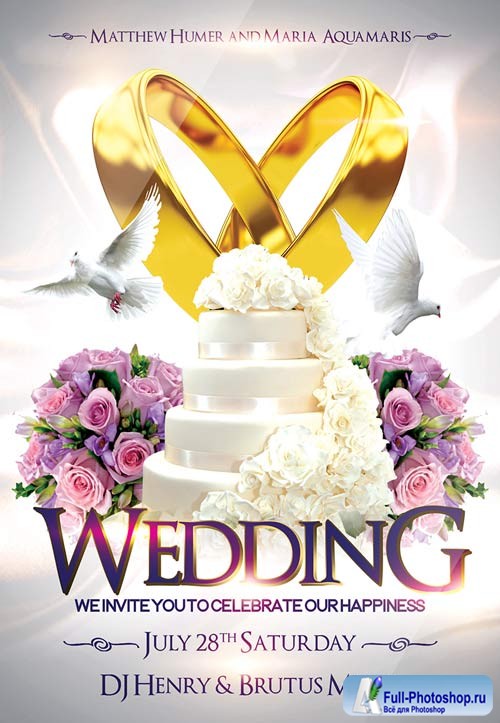 Wedding 2 psd flyer template