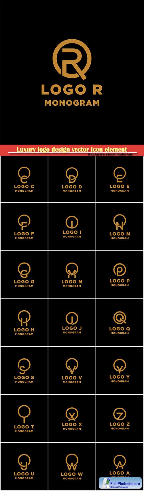Luxury logo design vector icon element