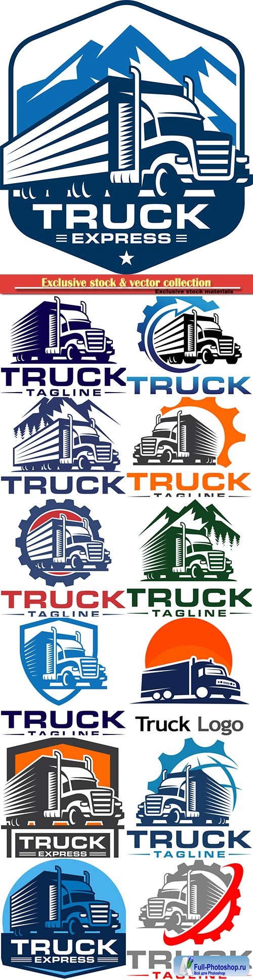 Truck tagline vector logo