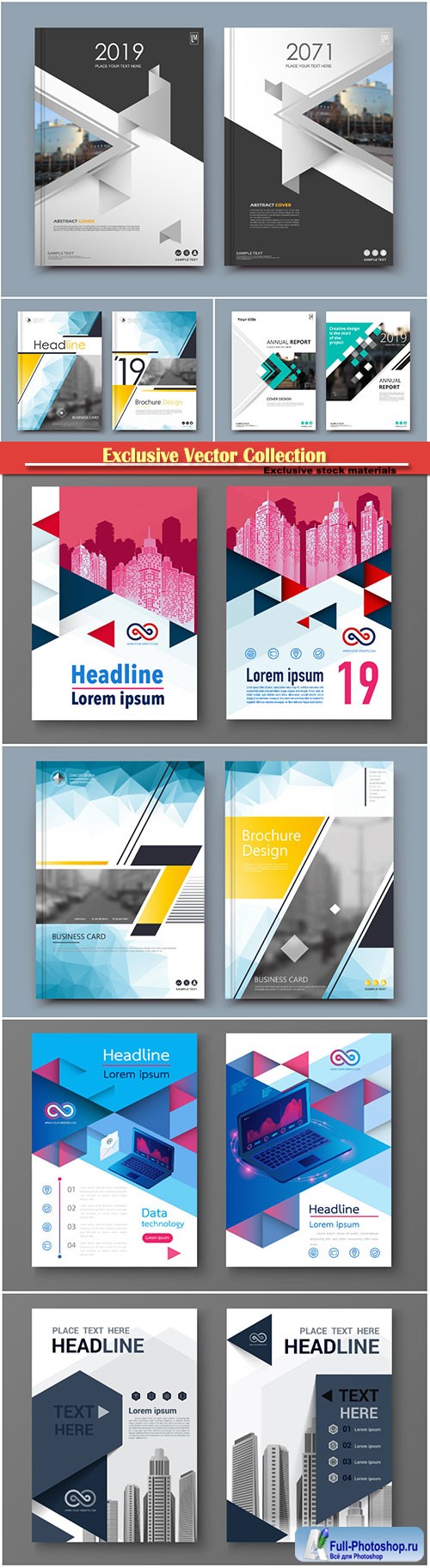Brochure cover design vector template # 8