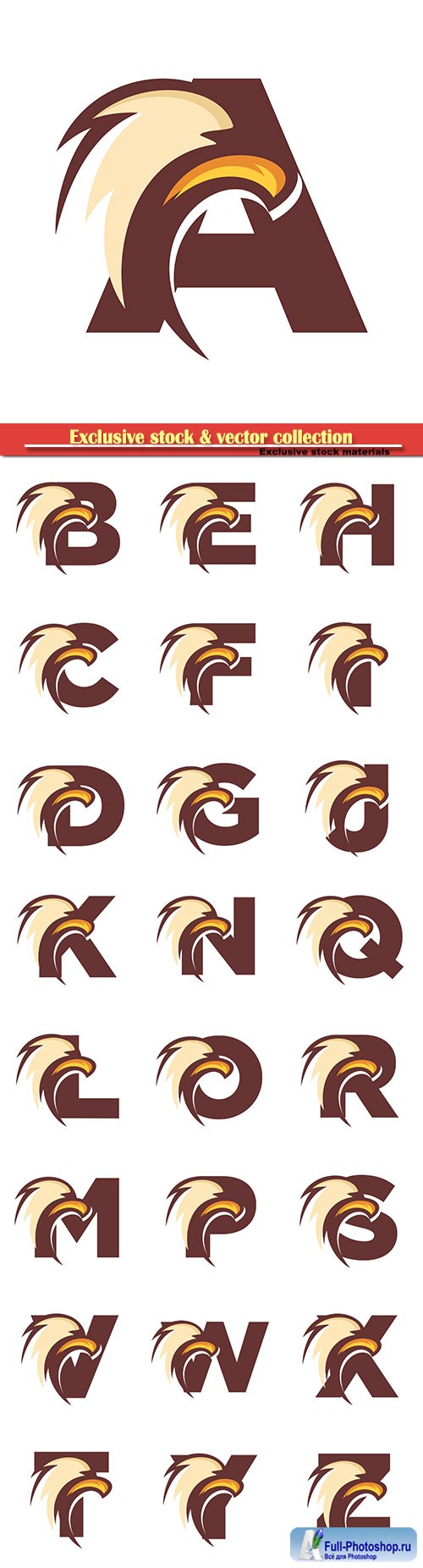 Eagle font vector alphabet illustration
