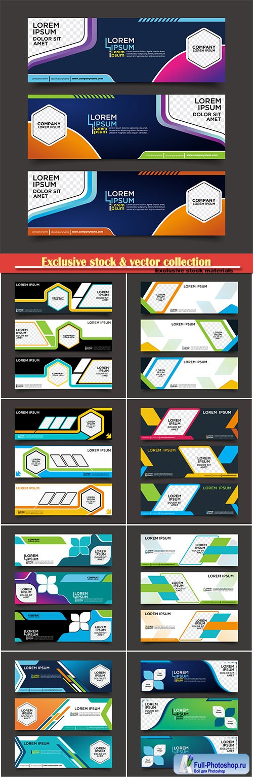 Vector banner template design,  business set