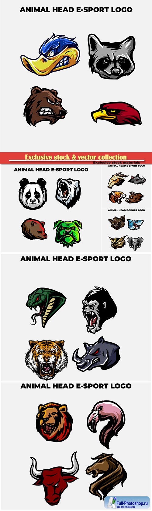 Animal head mascot logo vector