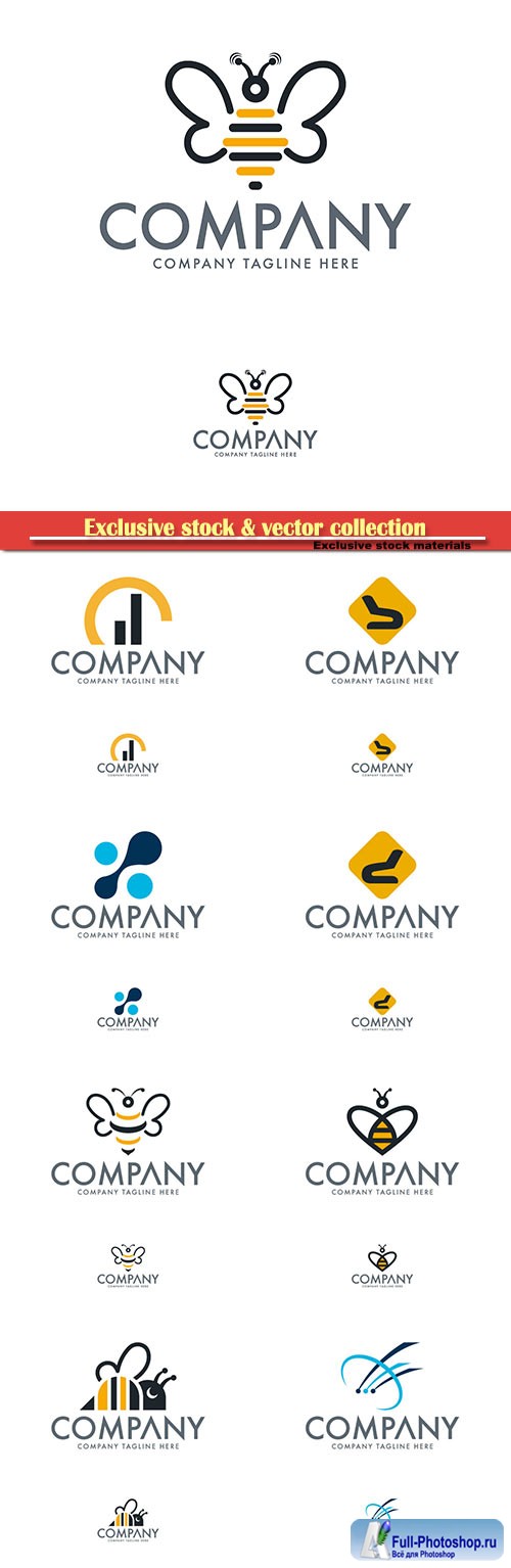Logo vector template business set # 64
