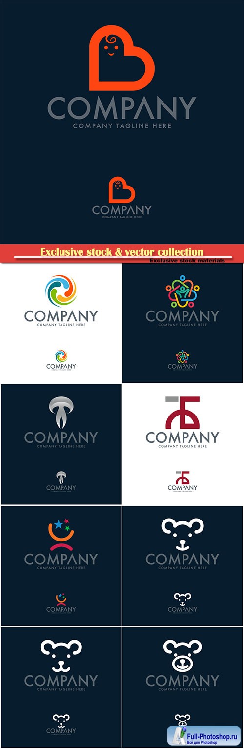 Logo vector template business set # 68