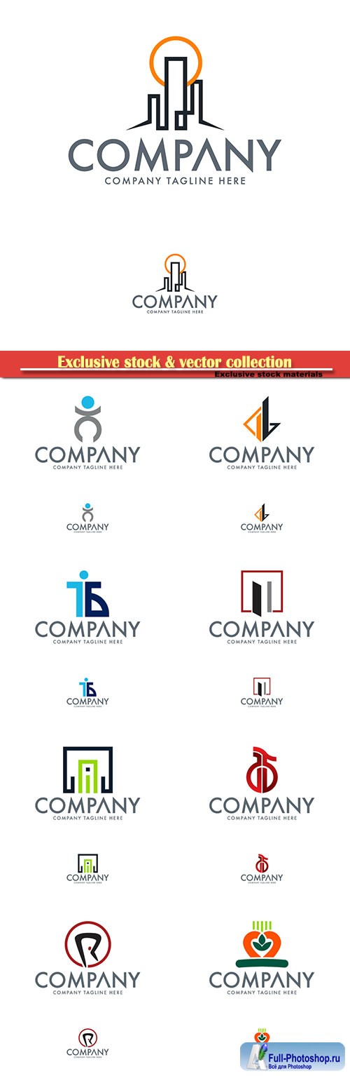 Logo vector template business set # 71