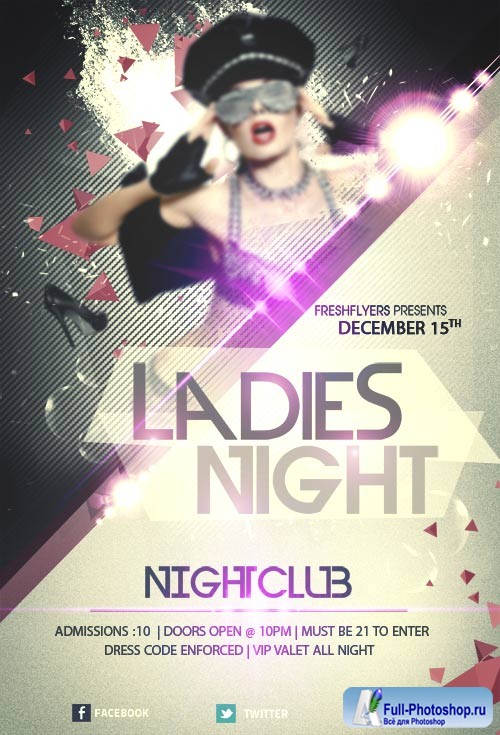 Girls night out psd flyer template
