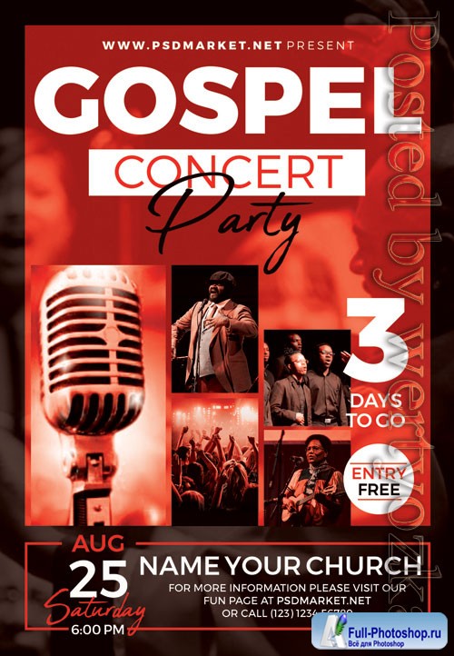 Gospel concert party - Premium flyer psd template