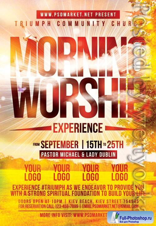 Worship church - Premium flyer psd template
