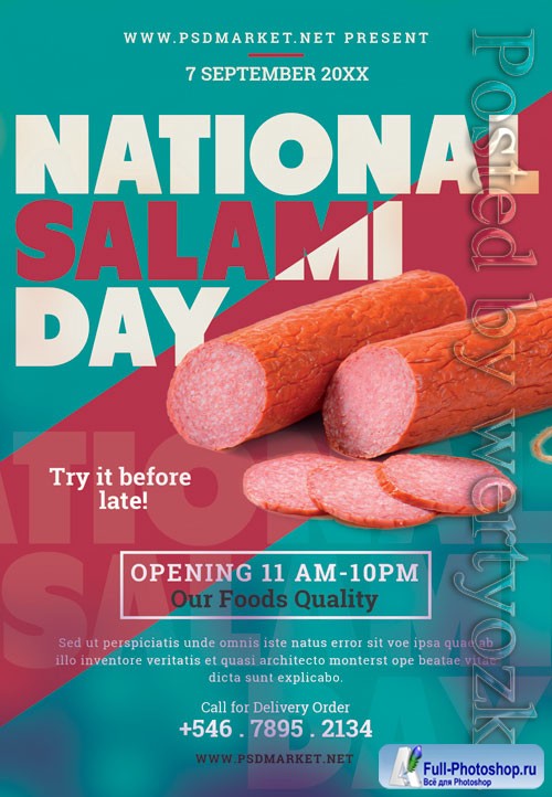 National salami day - Premium flyer psd template