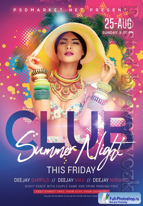 Club summer night - Premium flyer psd template