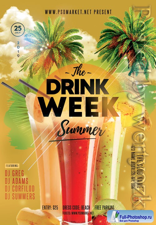 Drink week - Premium flyer psd template