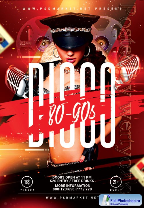 Disco 90s - Premium flyer psd template