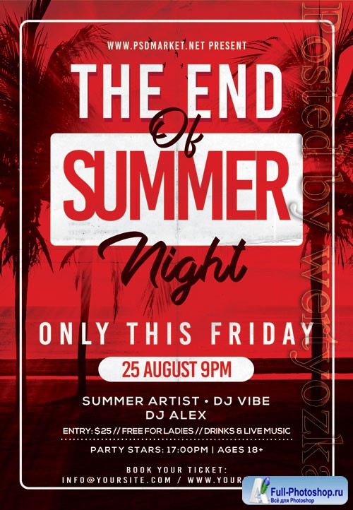 The end of summer night - Premium flyer psd template