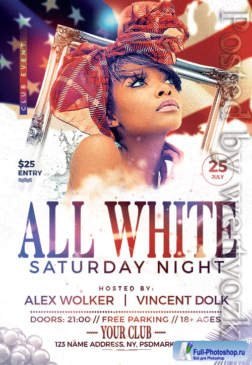 All white party - Premium flyer psd template