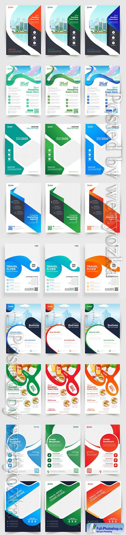 Business vector flyer template design with abstract concept