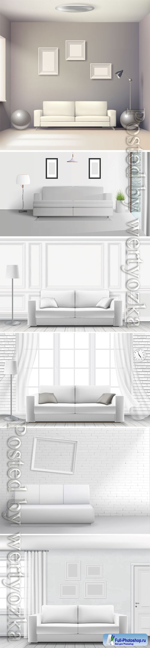 Realistic home interior vector template # 4