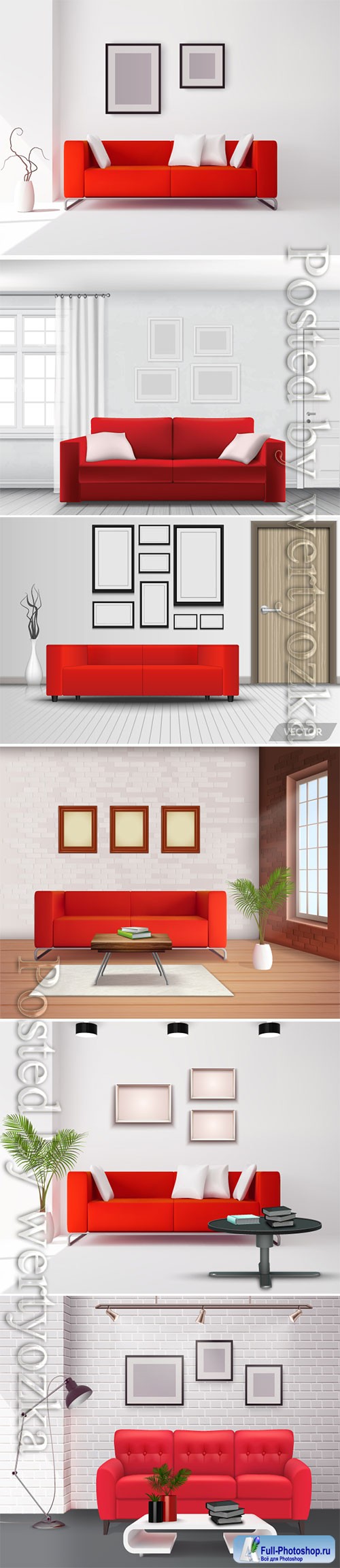 Realistic home interior vector template # 2