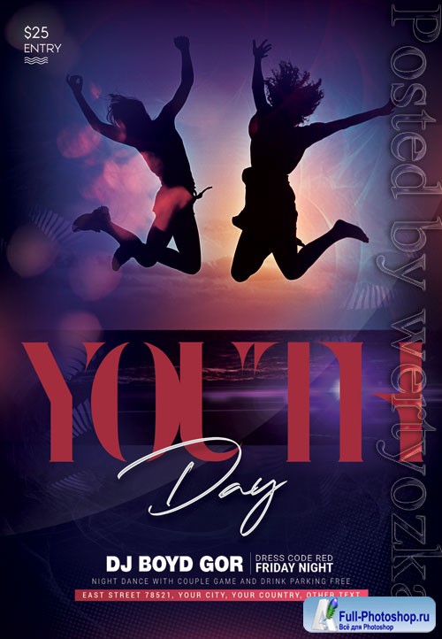 Youth day - Premium flyer psd template