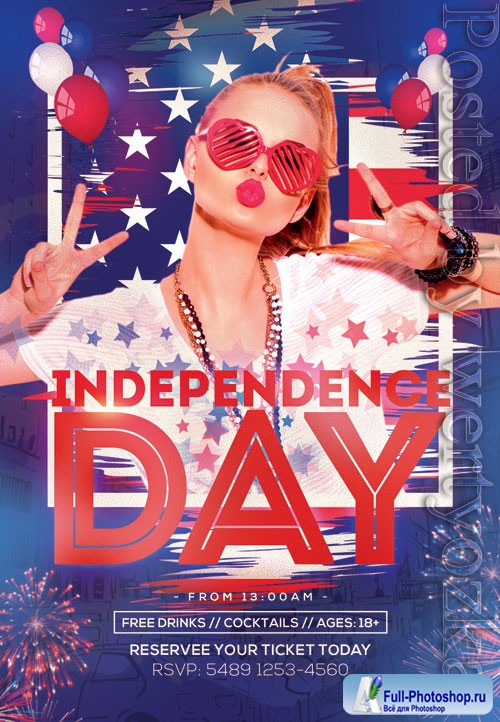 Independence day party - Premium flyer psd template