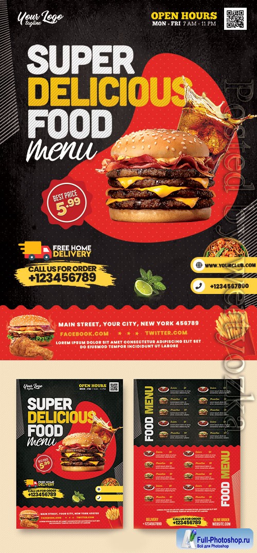 Restaurant Food Menu - Premium flyer psd template