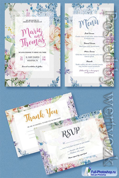 Floral Wedding Invitation - Premium flyer psd template