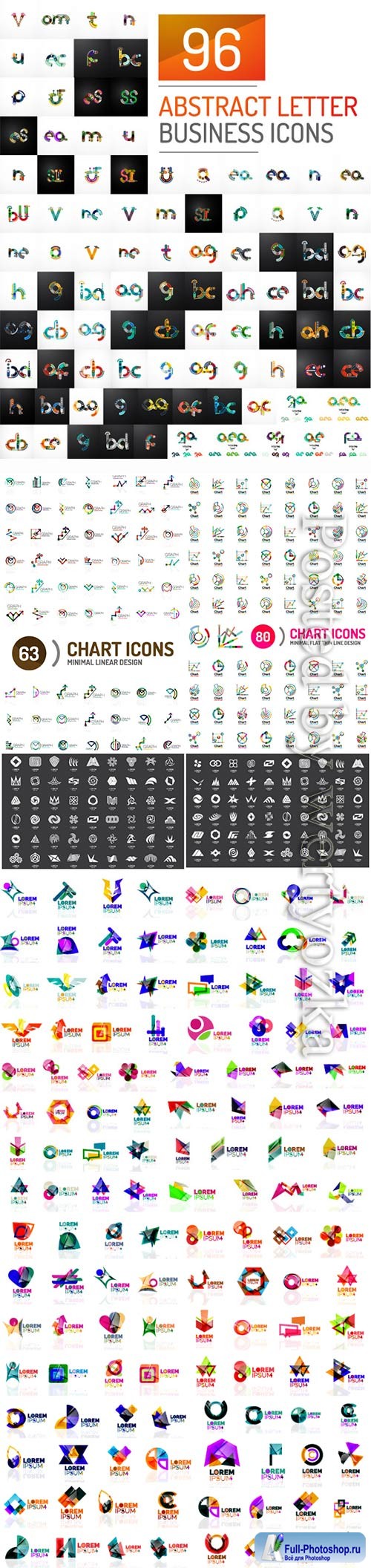 Set of vector logos, icons