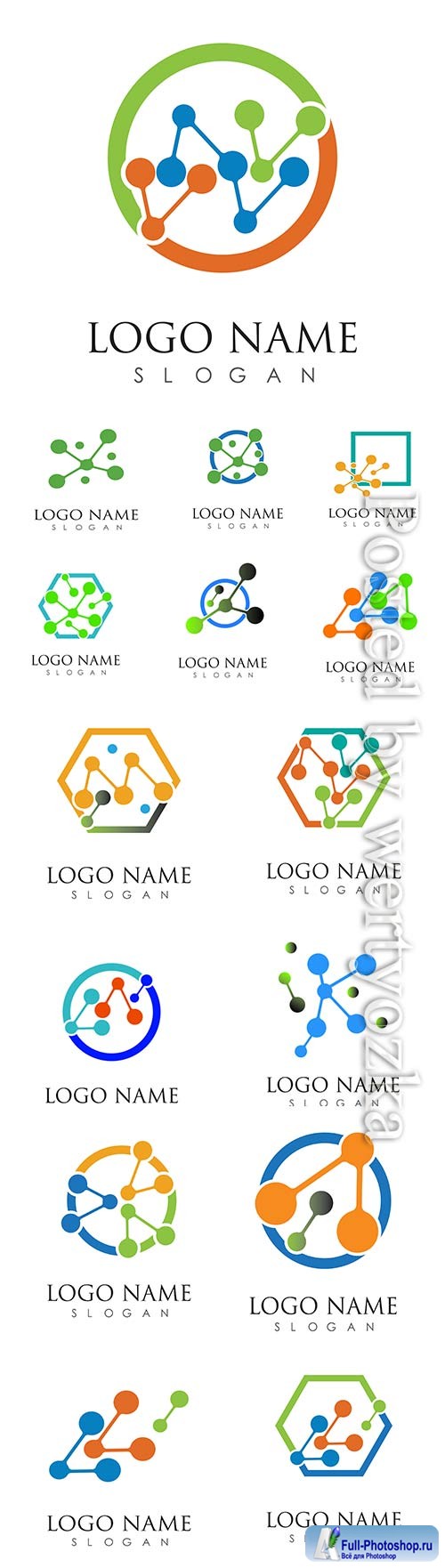 Molecule logo vector icon illustration design template