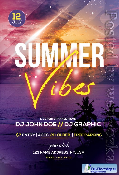 Summer Vibes - Premium flyer psd template