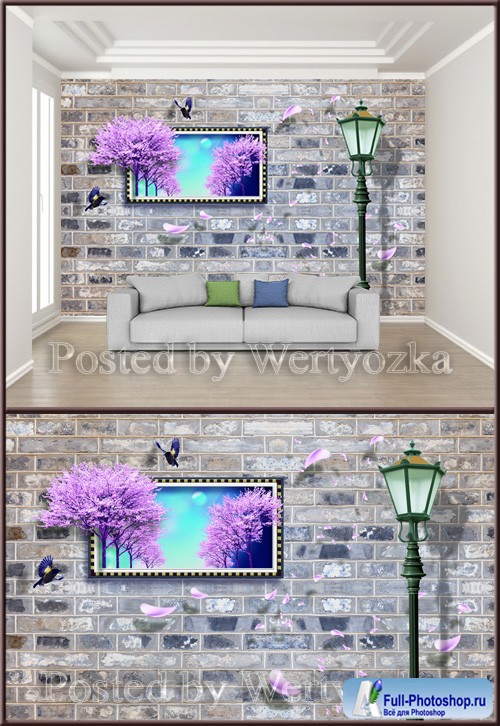3D psd background wall modern minimalist