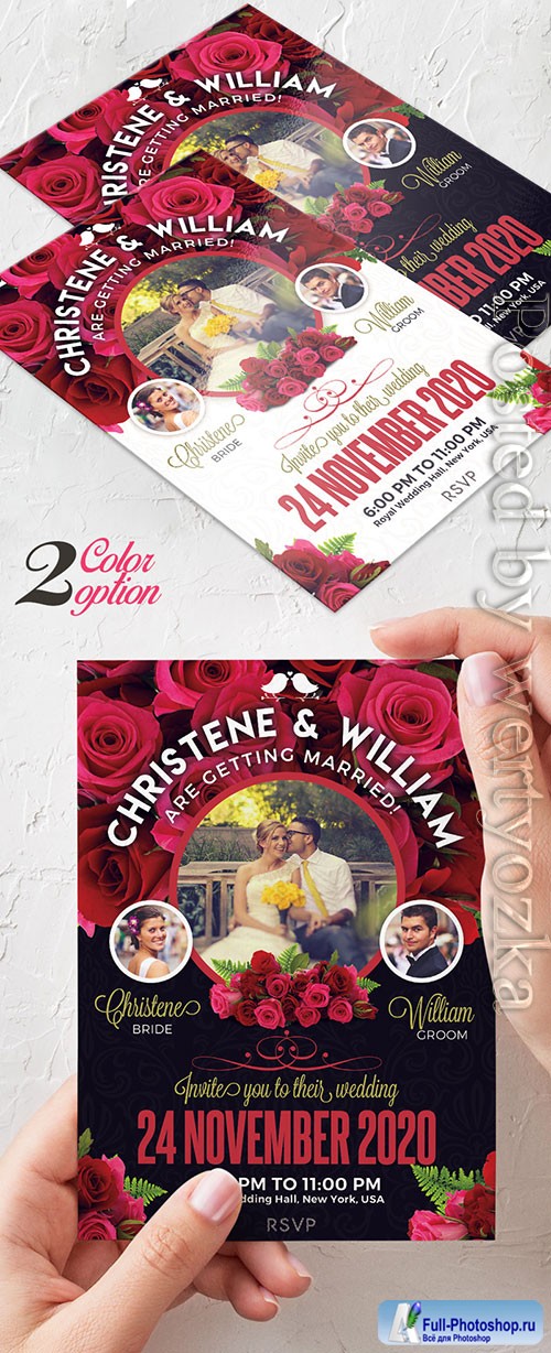 Wedding Invitation Card Set - Premium flyer psd template