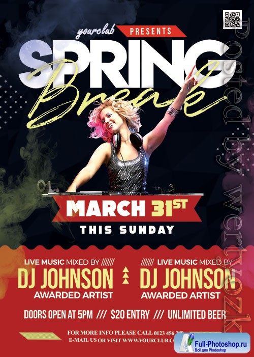 Spring Break Party - Premium flyer psd template