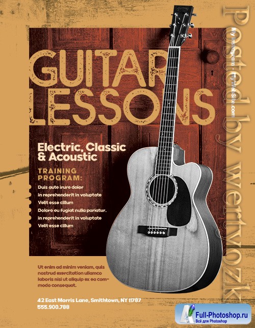 Guitar lessons - Premium flyer psd template