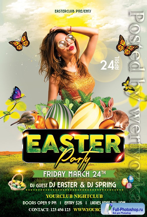 Easter Party3 - Premium flyer psd template