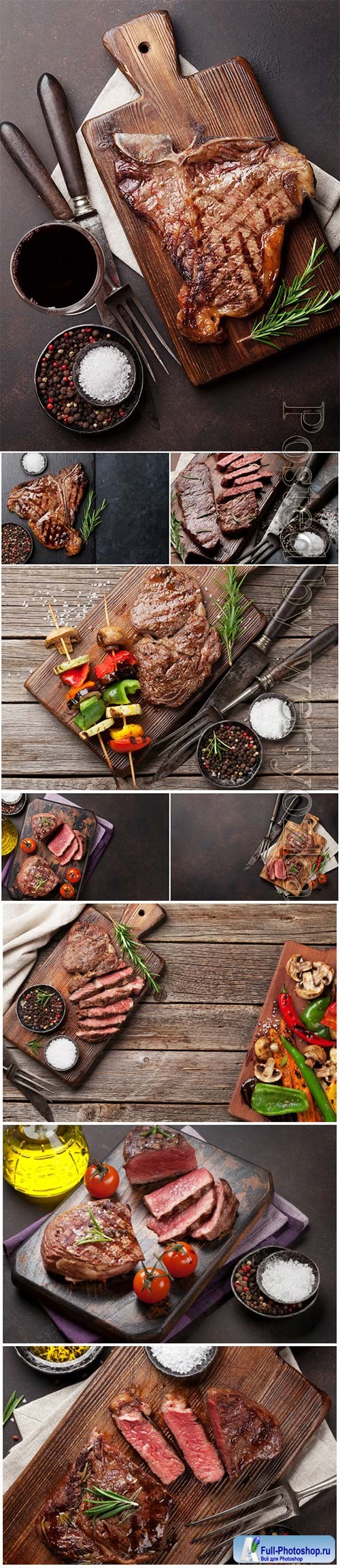 Beef steak and grilled beautiful stock photo