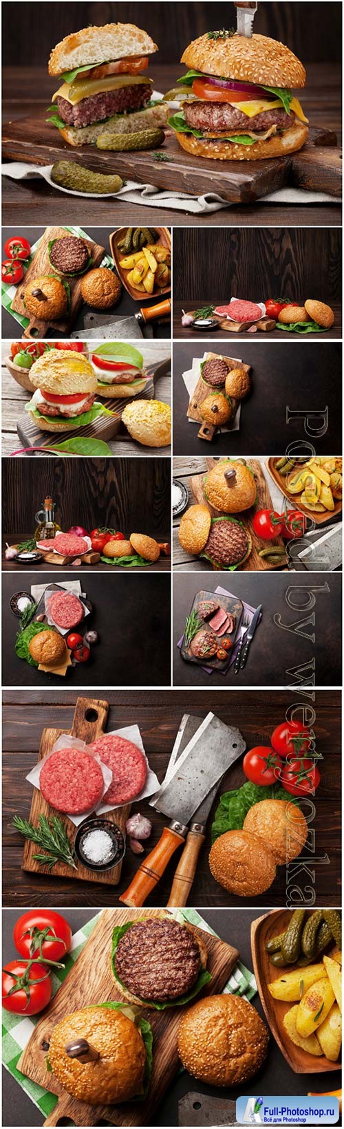 Tasty grilled home made burgers beautiful stock photo
