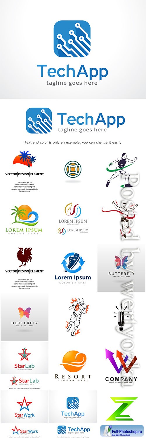 Logos in vector, business icons, emblems, labels # 2