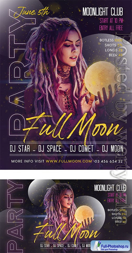 Full Moon Party - Premium flyer psd template
