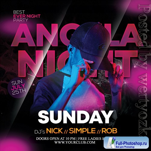 Angela Night Club - Premium flyer psd template