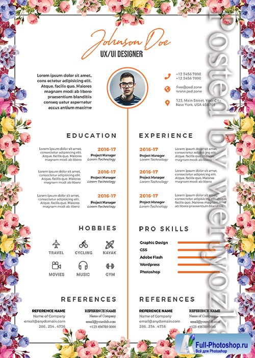 Beautiful Resume Design - Premium flyer psd template