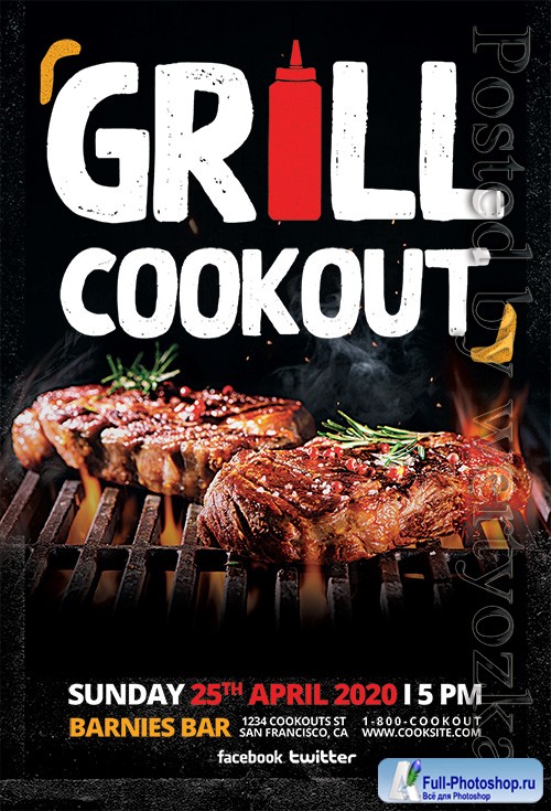 Grill Cookout - Premium flyer psd template