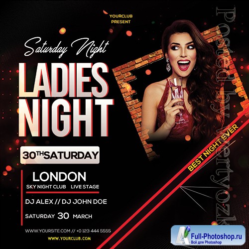 Ladies Night Event - Premium flyer psd template