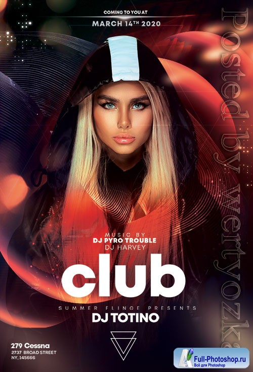 Futuristic Club Party - Premium flyer psd template