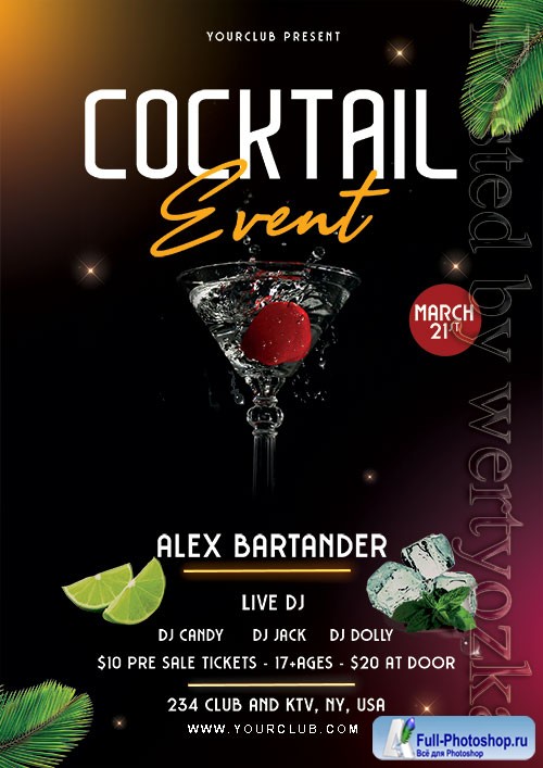 Cocktail Event - Premium flyer psd template