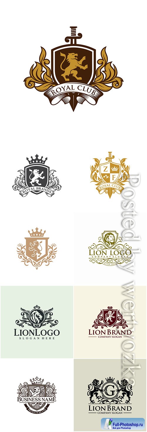 Lion heraldry logo design Inspiration