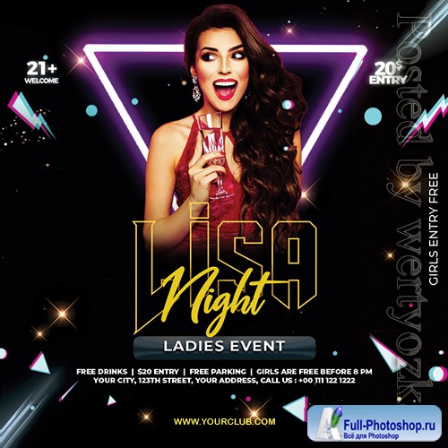 DJ Ladies Night - Premium flyer psd template