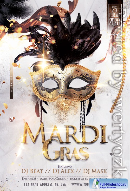 Mardi Gras - Free PSD Template - Premium flyer psd template