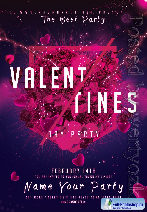 Valentines day event - Premium flyer psd template
