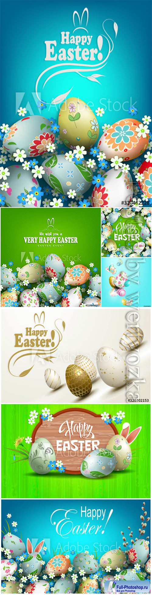 Easter vector composition with eggs